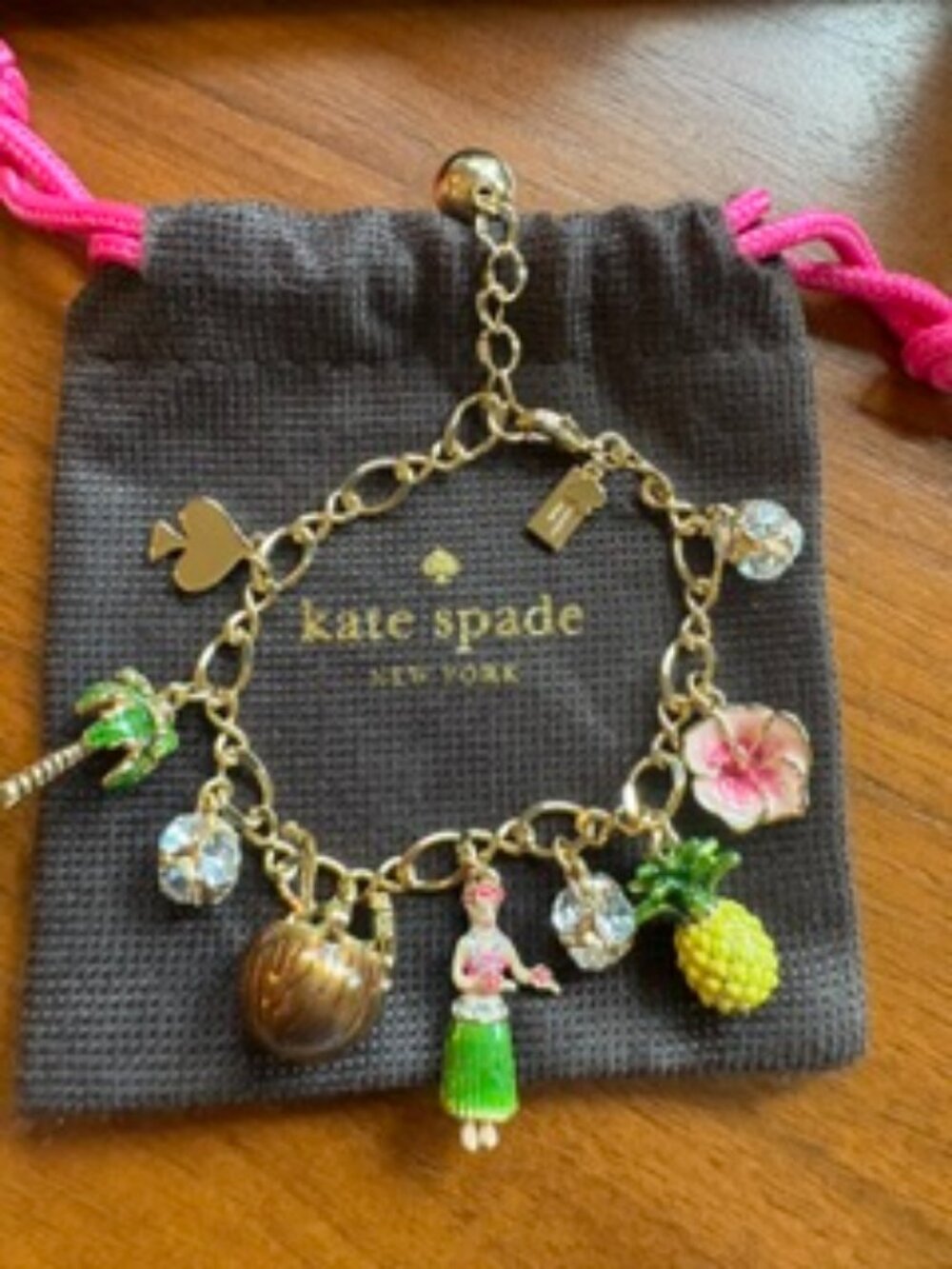 Kate Spade Hawaii Tropical theme charm bracelet